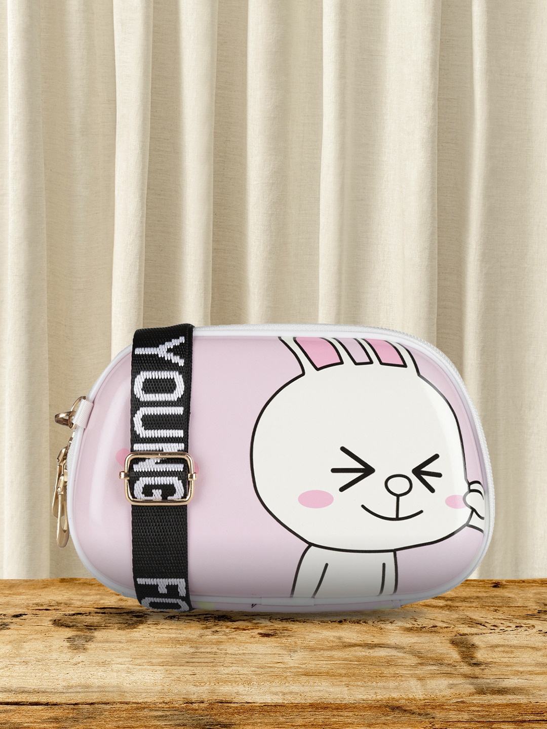 

MINI WESST Graphic Printed Structured Sling Bag, Pink