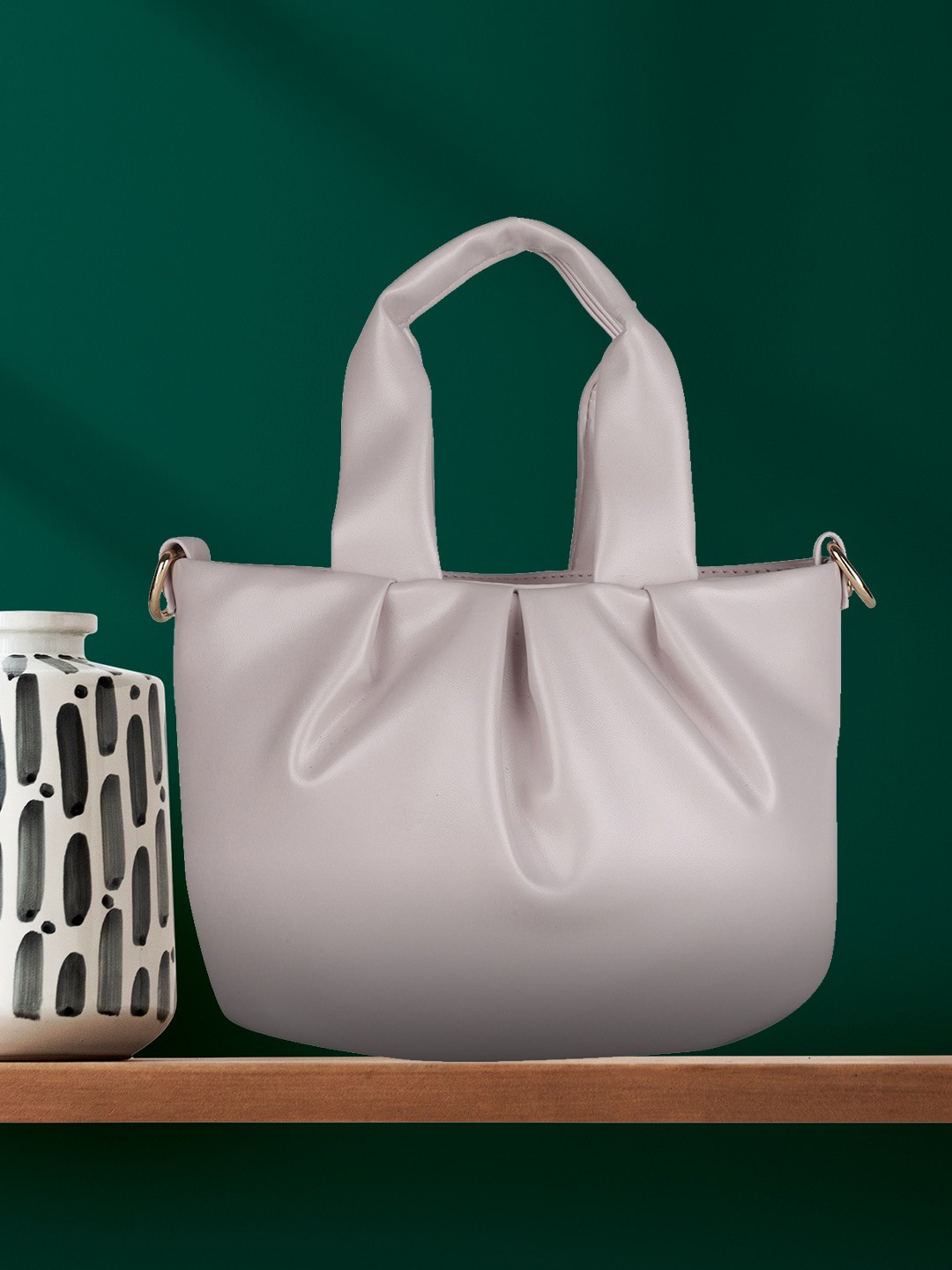 

MINI WESST PU Structured Handheld Bag, Beige
