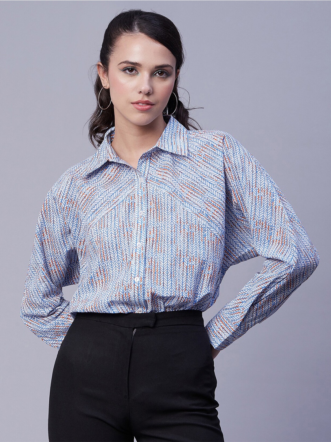 

Moomaya Ethnic Motifs Printed Cotton Casual Shirt, Blue