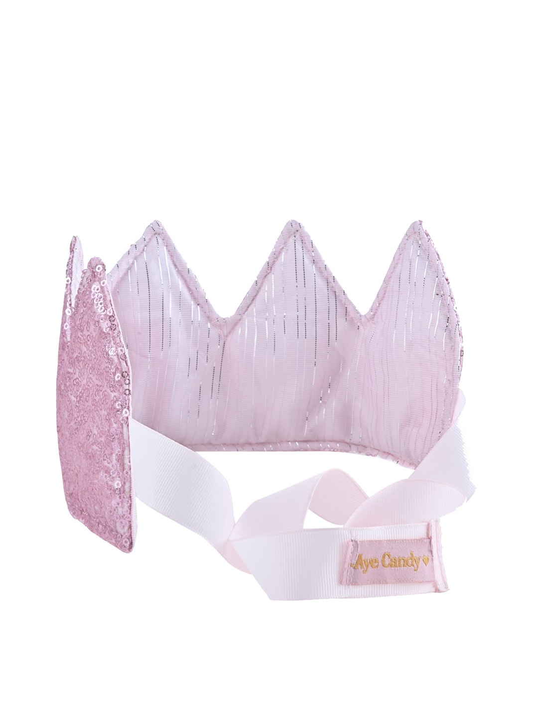

Aye Candy Girls Sequins and Stripes Reversible Crown Headband, Pink