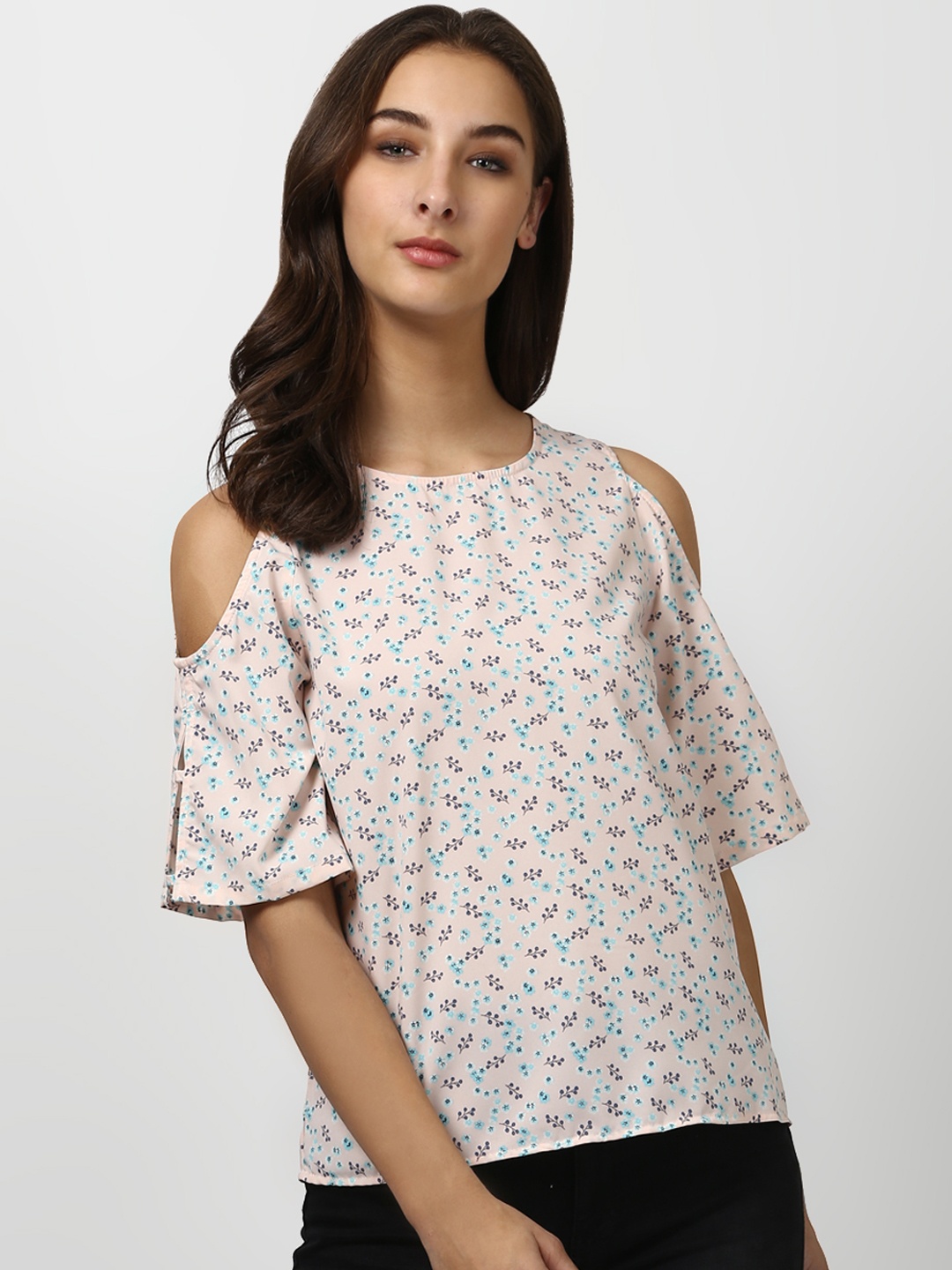 

Harpa Women Peach-Coloured Printed Top