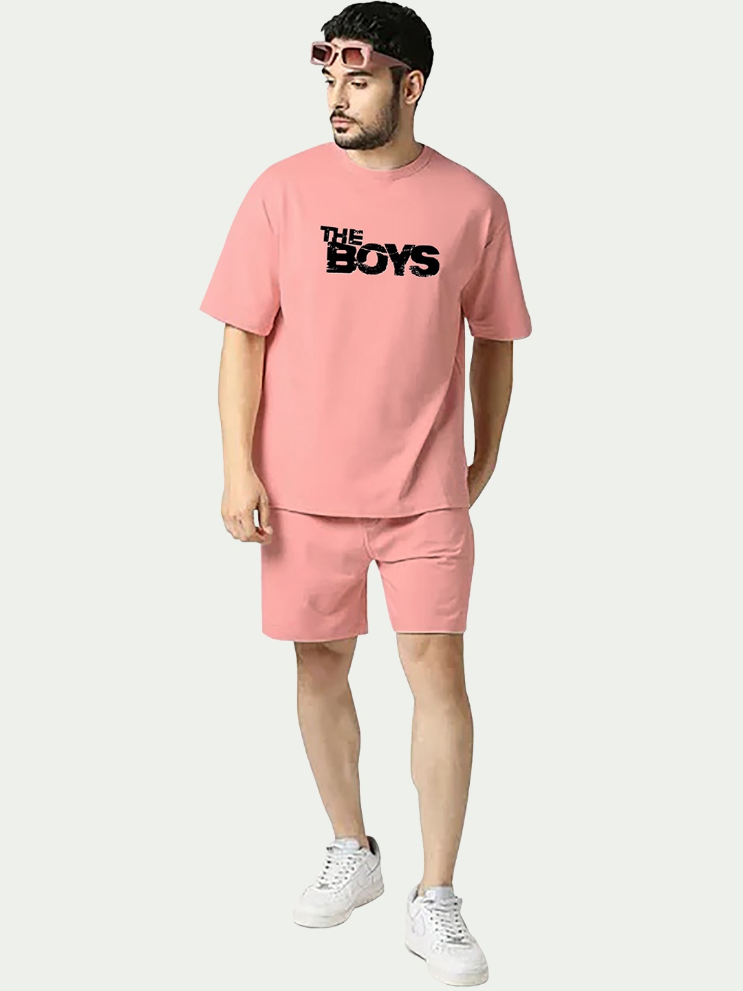 FINIVO FASHION Pure Cotton T- Shirt & Shorts, Pink