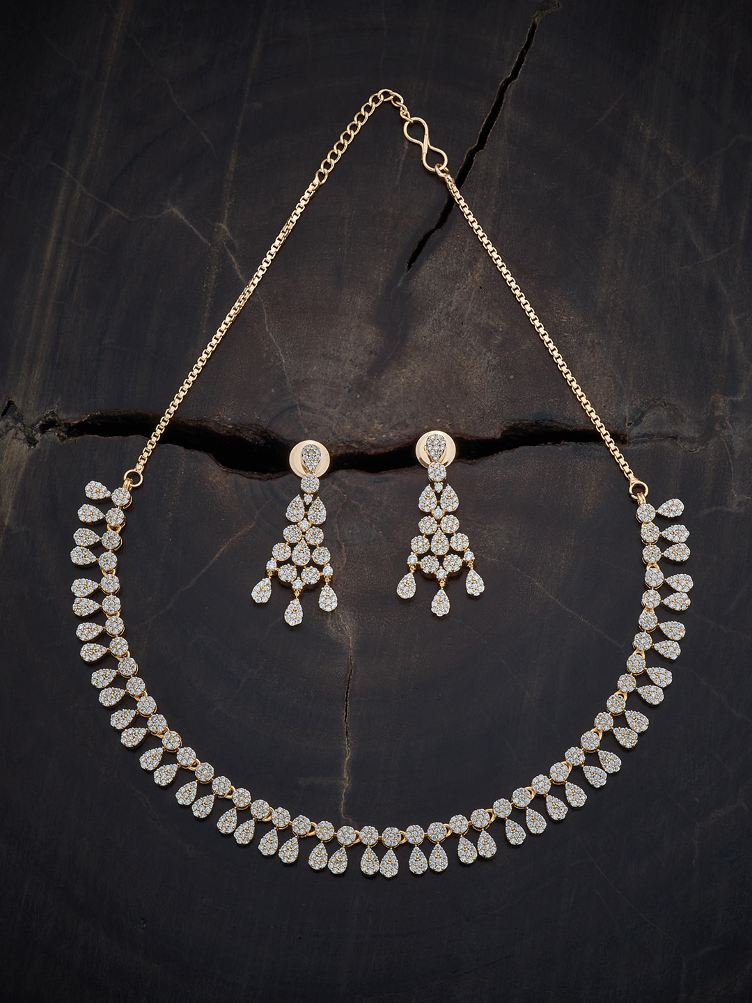 

Kushal's Fashion Jewellery Gold-Plated CZ-studded Jewellery Set