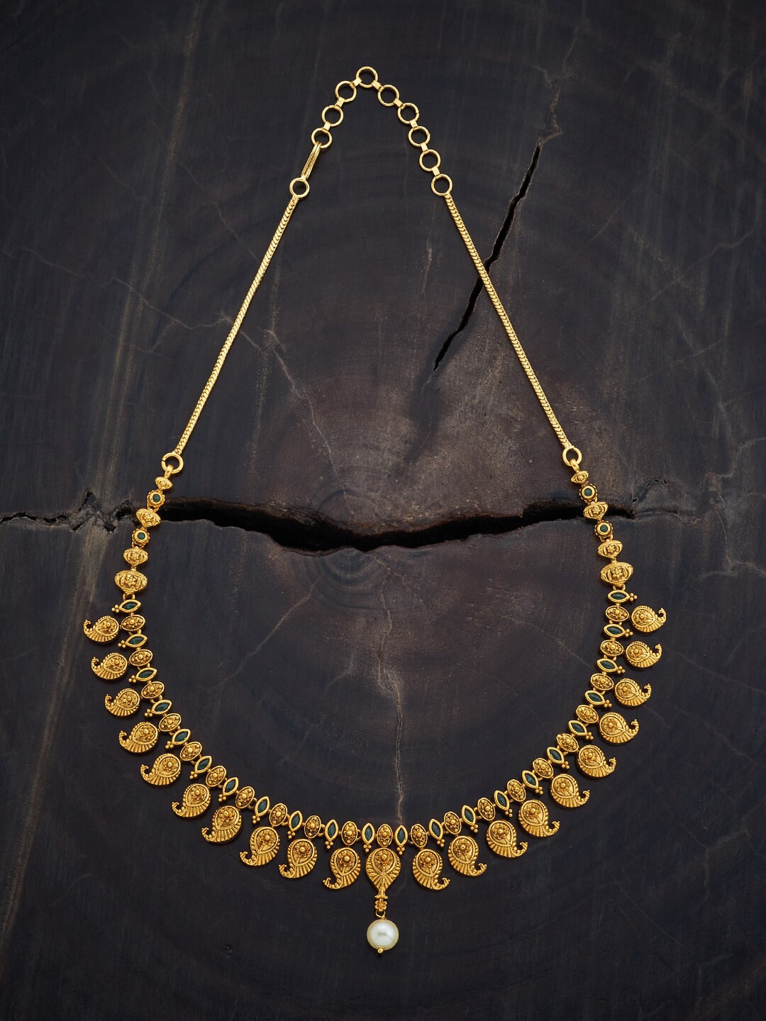 

Kushal's Fashion Jewellery Gold-Plated Silver Antique Necklace