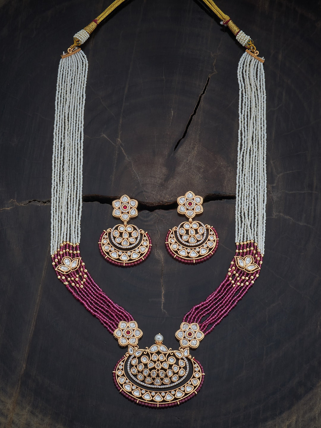 

Kushal's Fashion Jewellery Kundan Studded Jewellery Set, Red