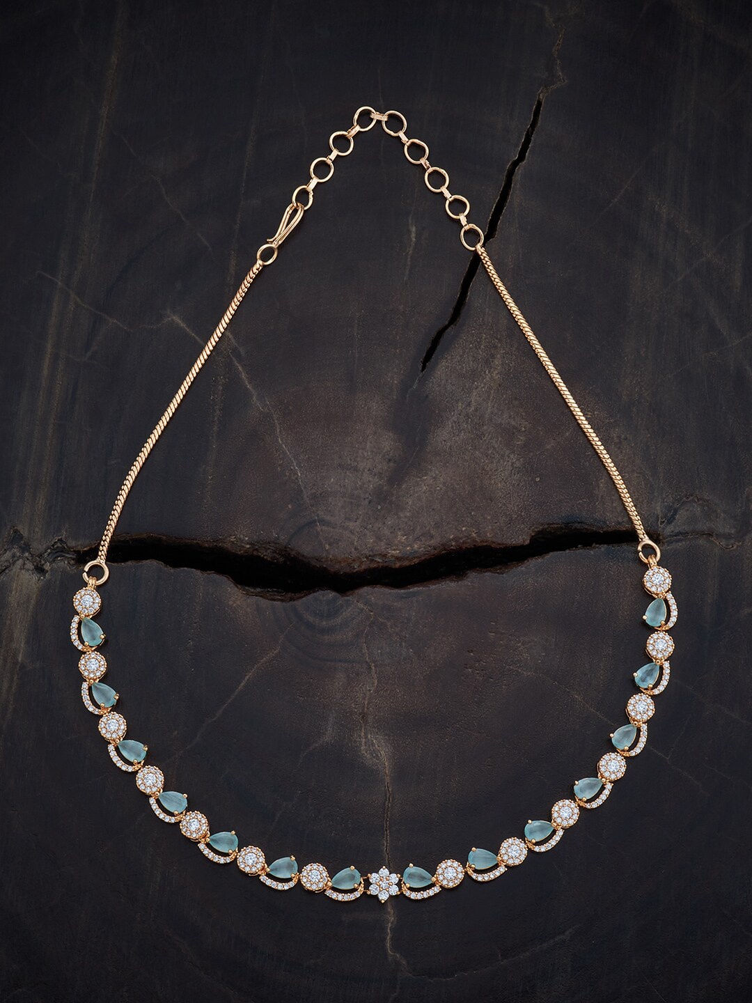 

Kushal's Fashion Jewellery Gold-Plated Zircon-Studded Copper Necklace