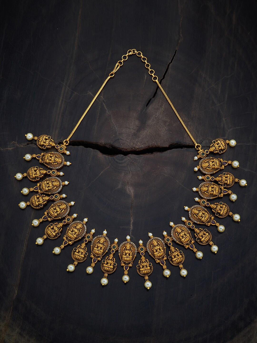 

Kushal's Fashion Jewellery Gold-Plated Silver Beaded Statement Necklace