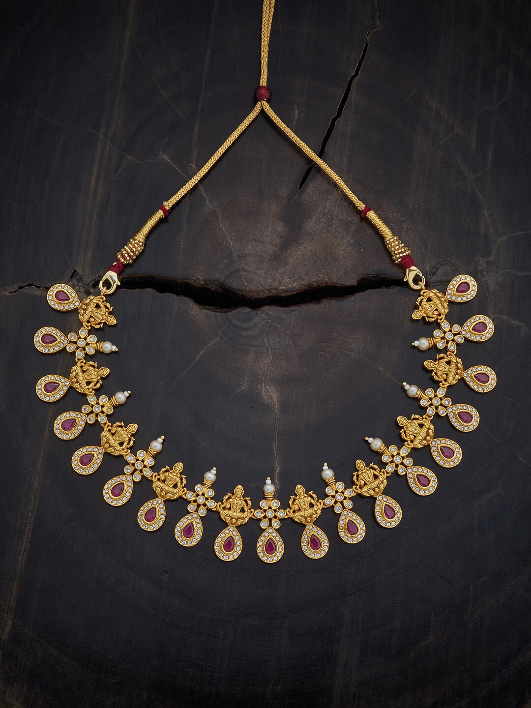

Kushal's Fashion Jewellery Gold-Plated 92.5 Pure Silver Temple Necklace
