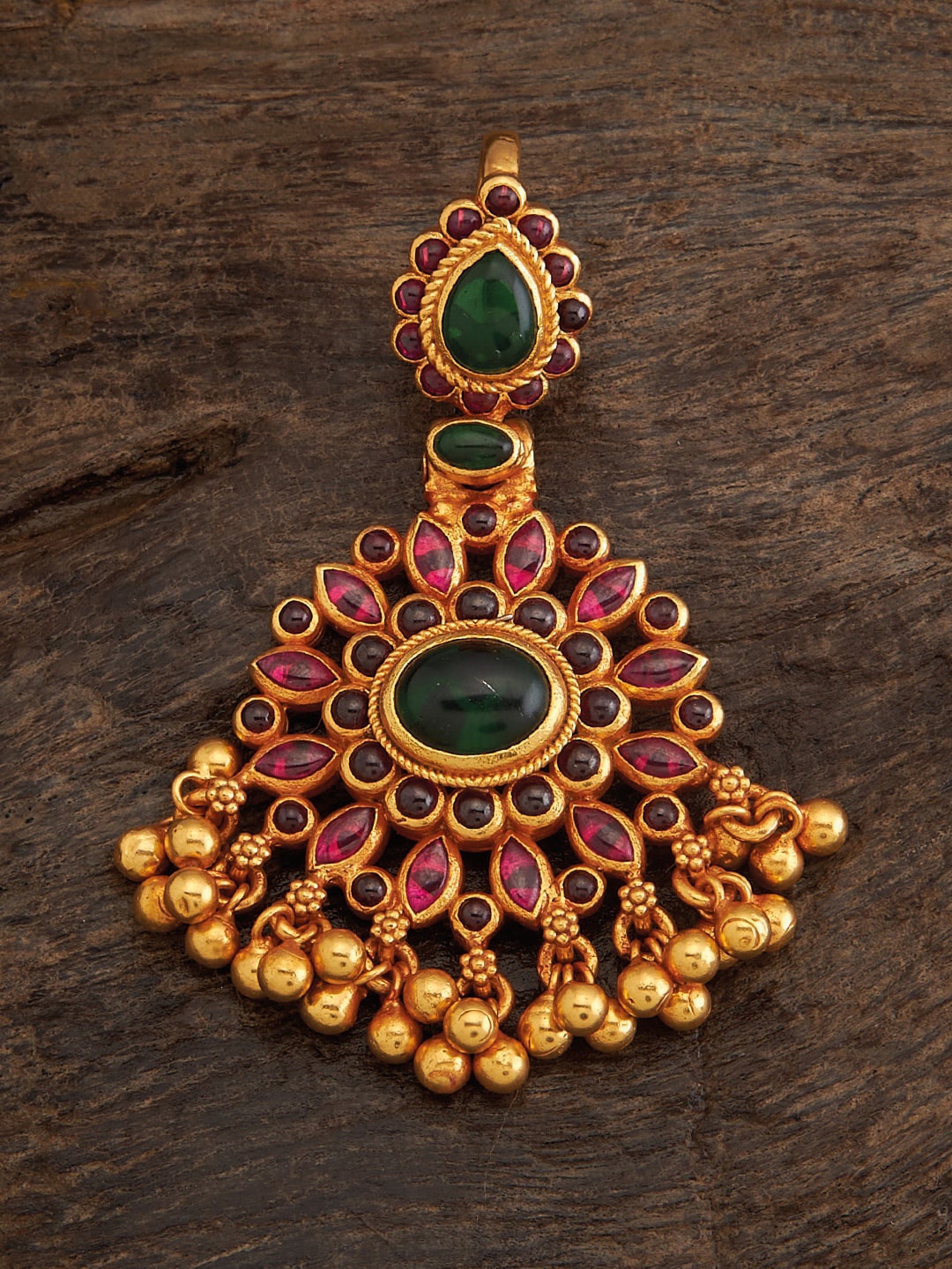 

Kushal's Fashion Jewellery 92.5 Pure Silver Stone Studded Pendant, Gold