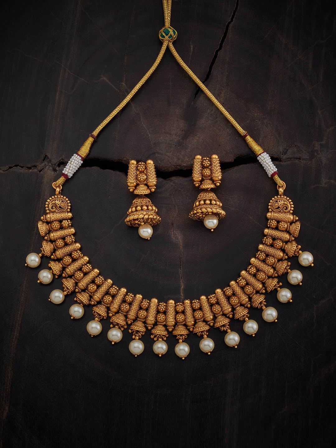 

Kushal's Fashion Jewellery Gold-Plated Pearl Beaded Jewellery Set