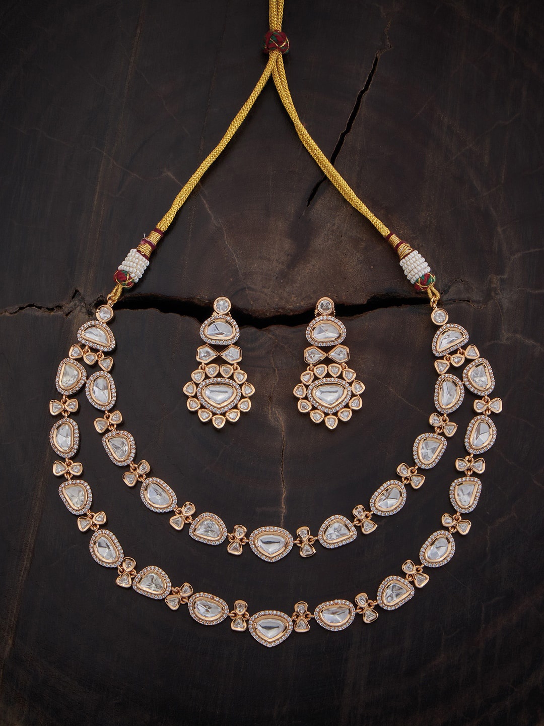 

Kushal's Fashion Jewellery Gold-Plated Kundan-Studded Jewellery Set