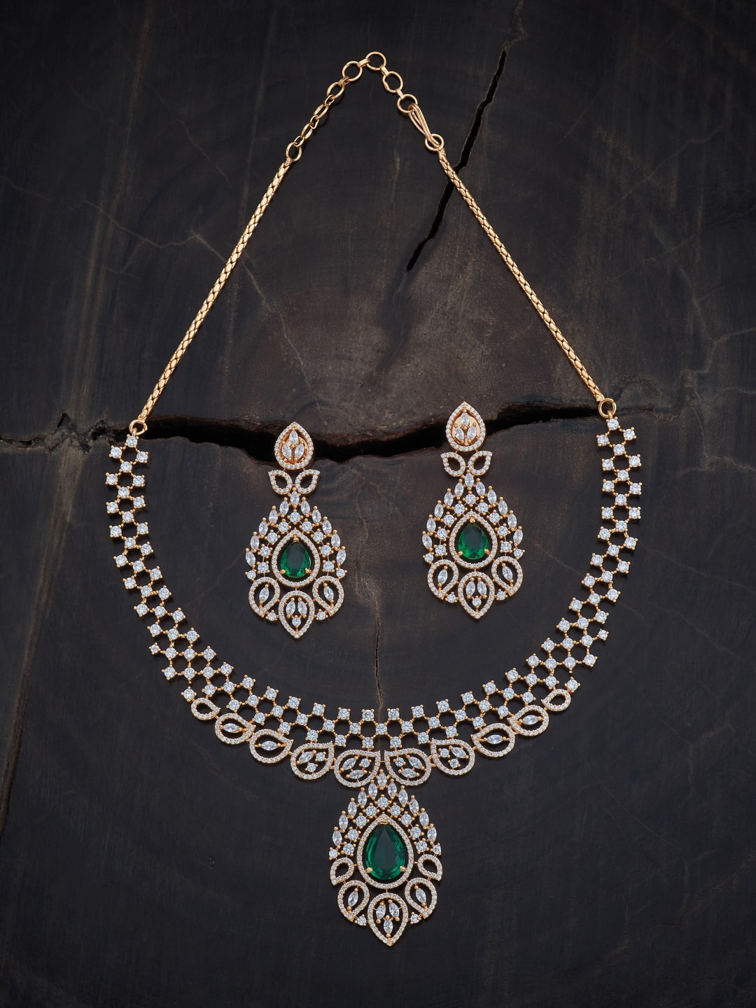 

Kushal's Fashion Jewellery Gold-Plated Zircon-Studded Jewellery Set