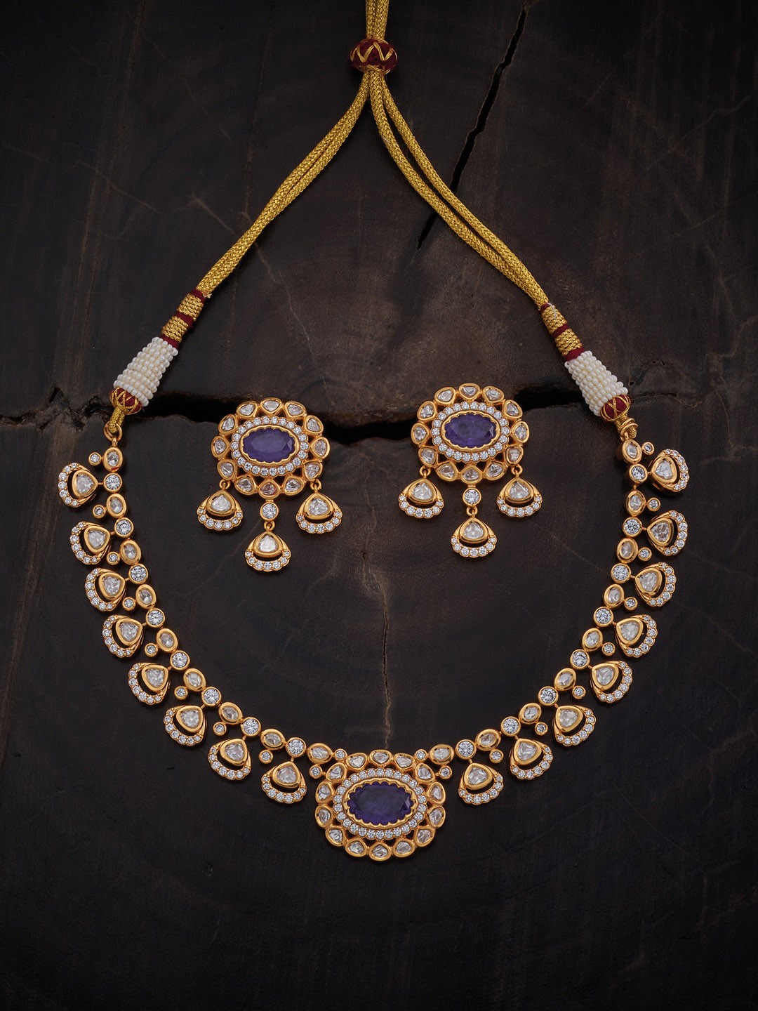 

Kushal's Fashion Jewellery Kundan-studded Jewellery Set, Gold