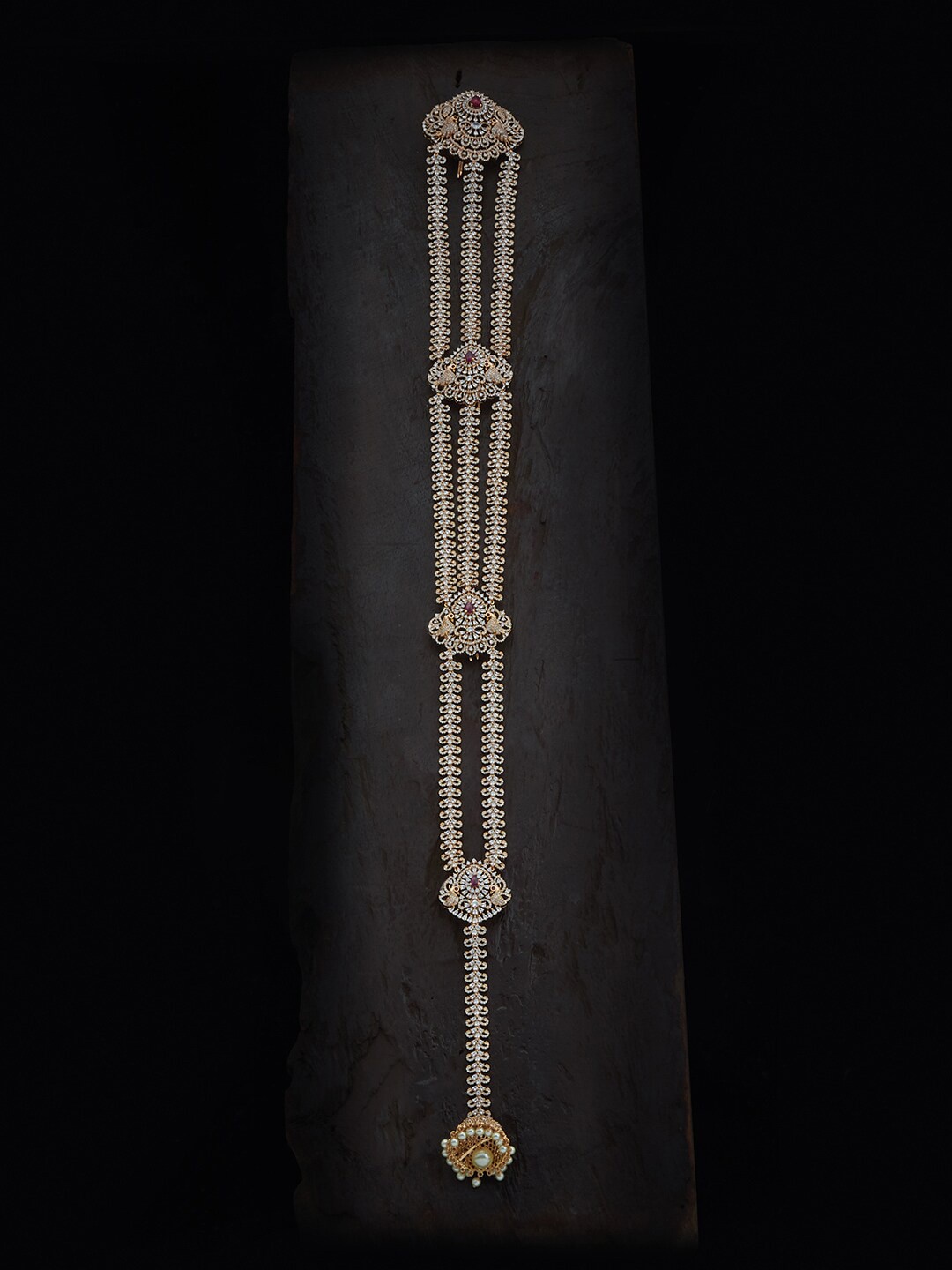 

Kushal's Fashion Jewellery Gold-Plated Zircon Head Chain
