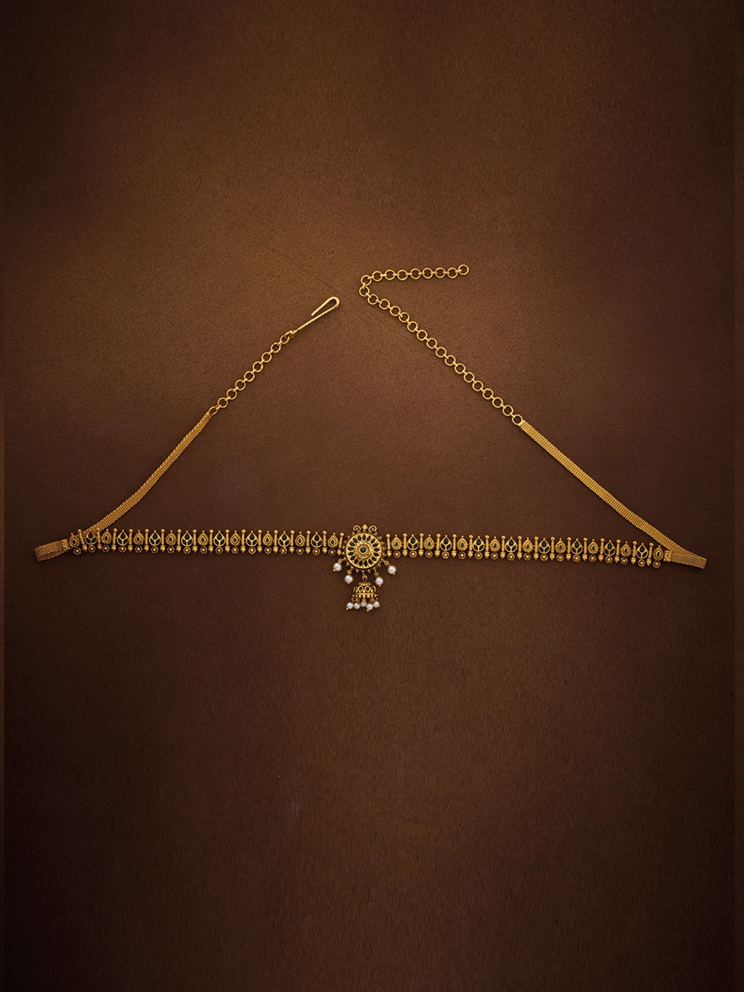 

Kushal's Fashion Jewellery Gold-plated Stone-studded & Beaded Kamarbandh