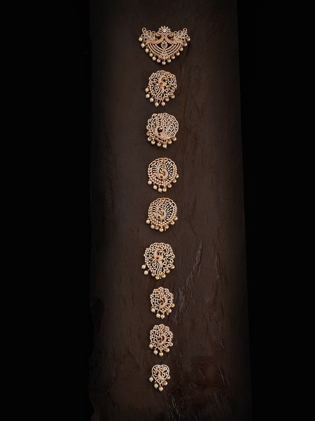 

Kushal's Fashion Jewellery Gold-Plated Cubic Zirconia Studded Choti