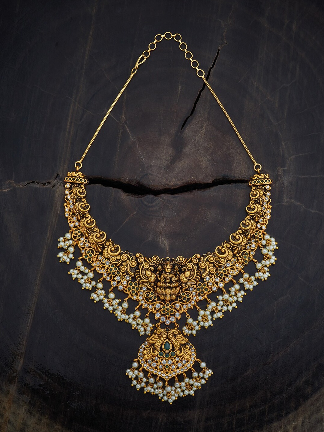 

Kushal's Fashion Jewellery Gold-Plated Beaded Antique Necklace