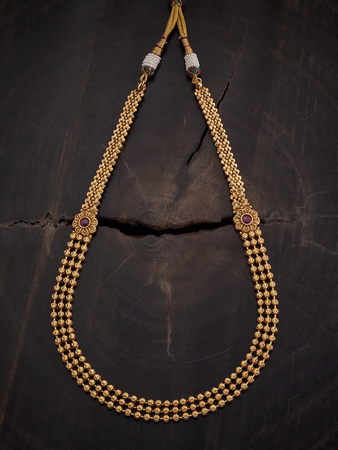 

Kushal's Fashion Jewellery Gold-Plated Stone-Studded Ethnic Antique Necklace