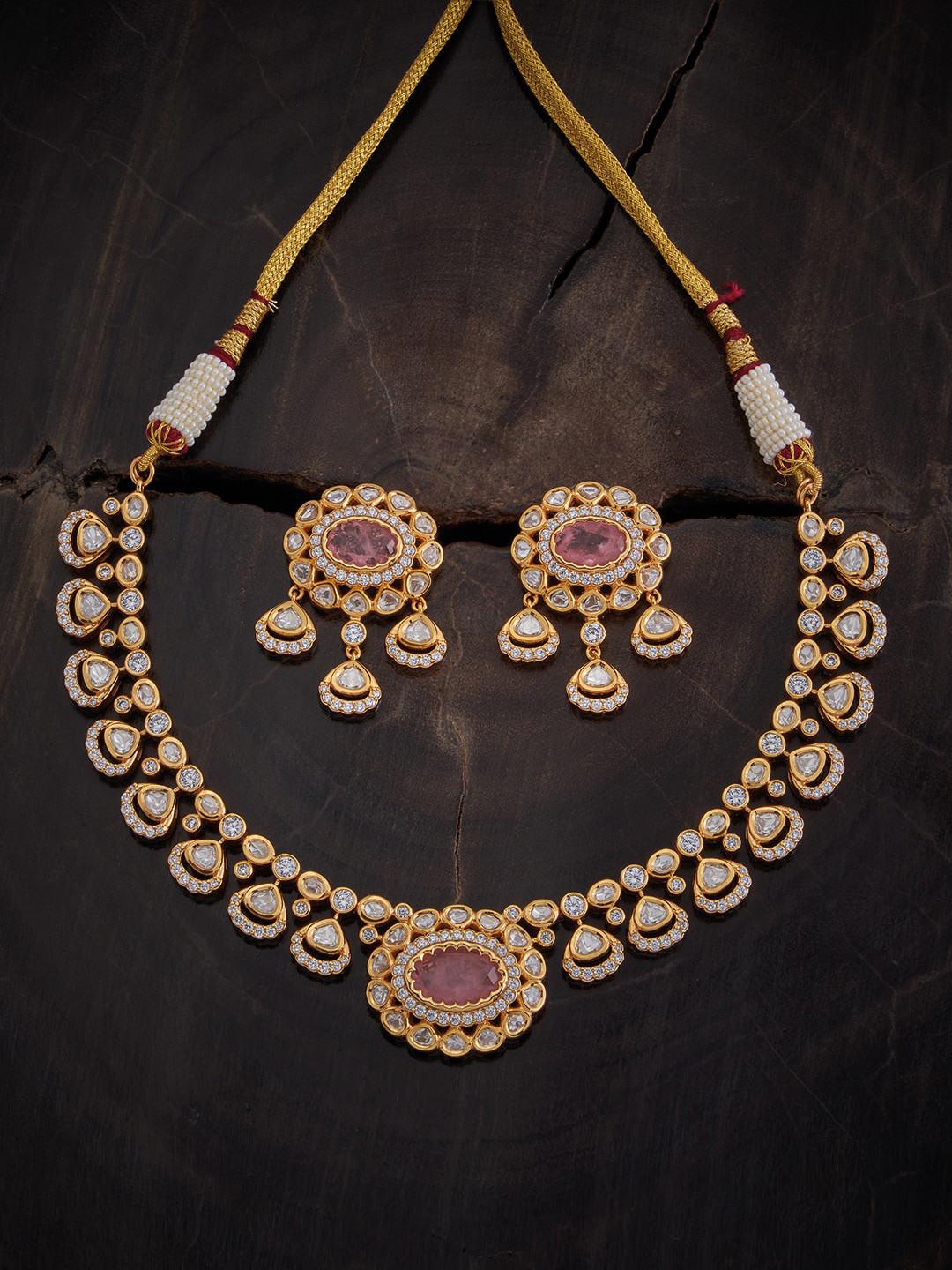 

Kushal's Fashion Jewellery Kundan-Studded Jewellery Set, Gold