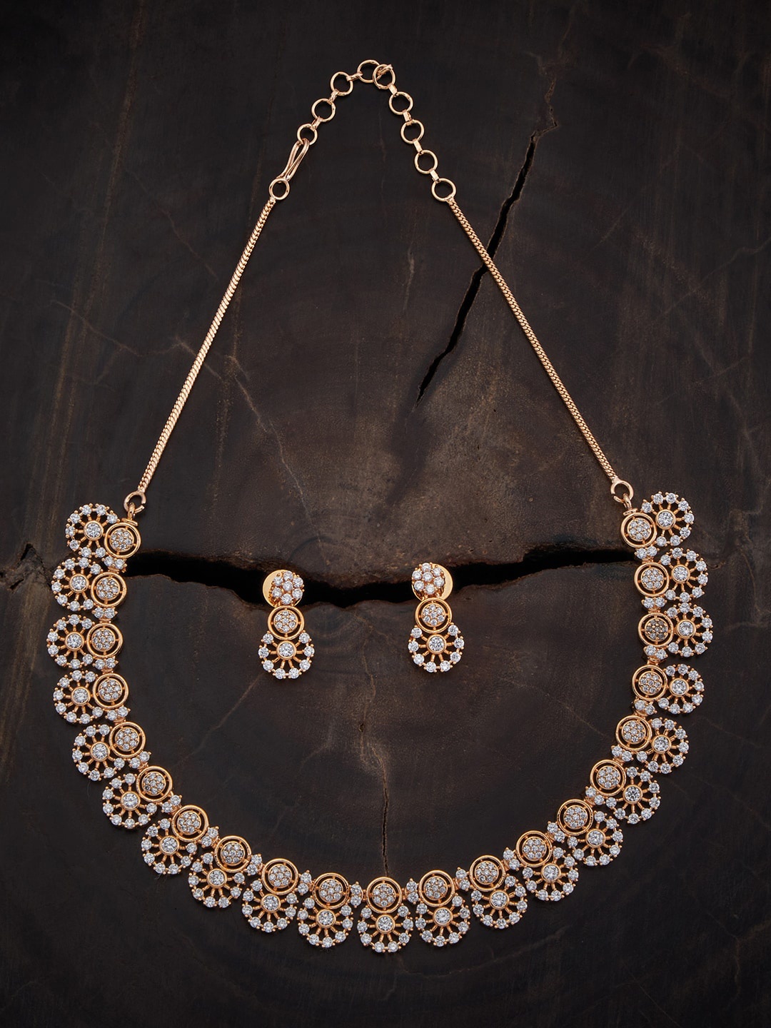 

Kushal's Fashion Jewellery Gold-Plated Cubic Zirconia-Studded Jewellery Set