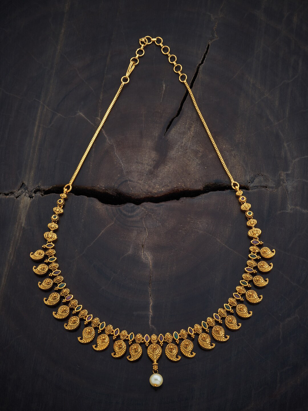 

Kushal's Fashion Jewellery Gold-Plated Silver Antique Necklace