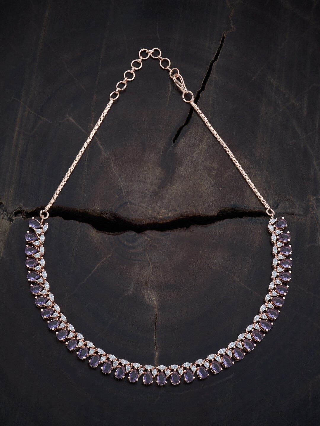 

Kushal's Fashion Jewellery Rose Gold-Plated Zircon Necklace