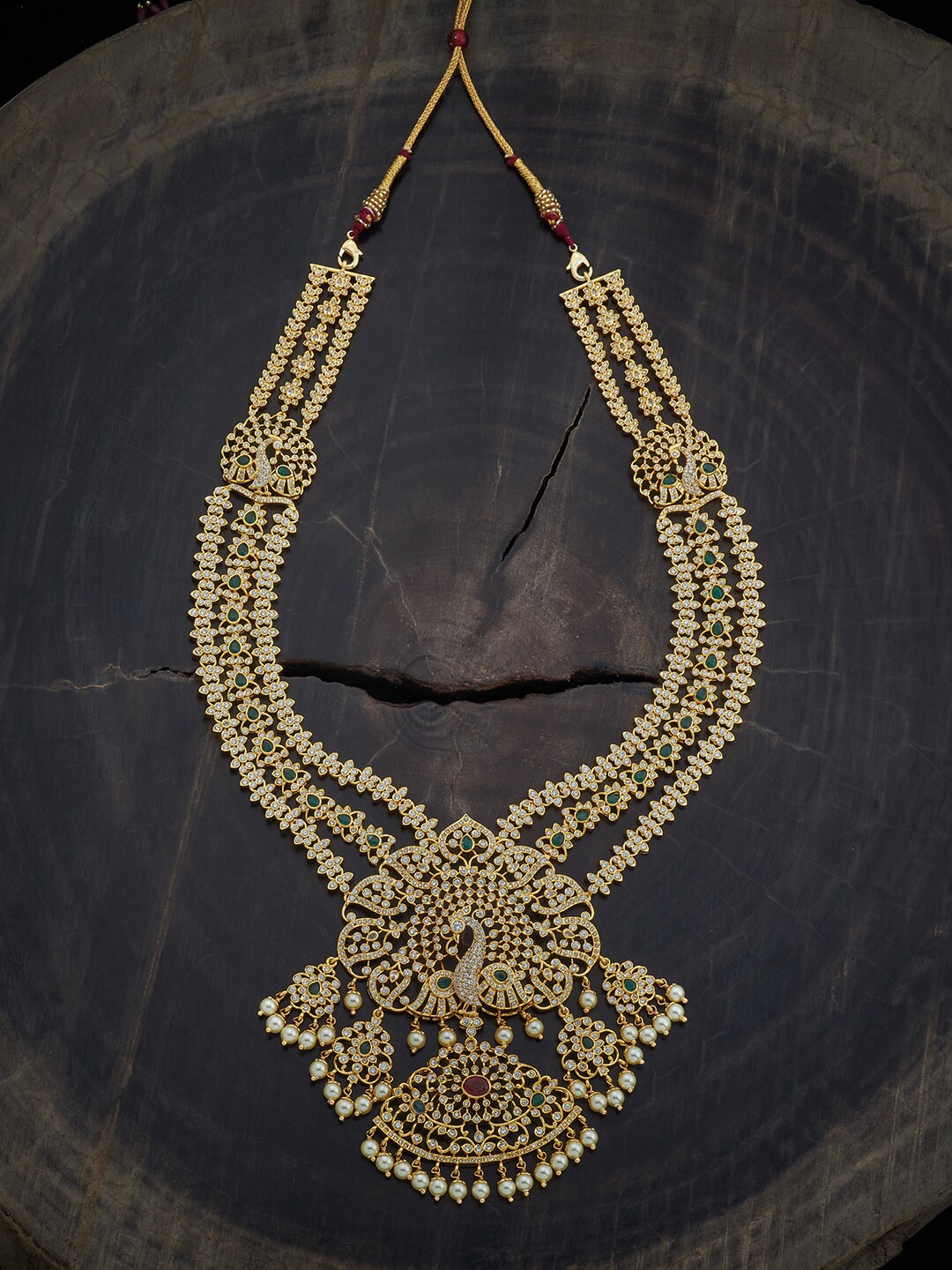 

Kushal's Fashion Jewellery Gold-Plated 92.5 Pure Silver Zircon Necklace