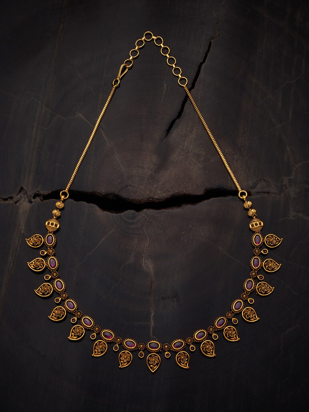 

Kushal's Fashion Jewellery Gold-Plated Artificial Stones Silver Necklace