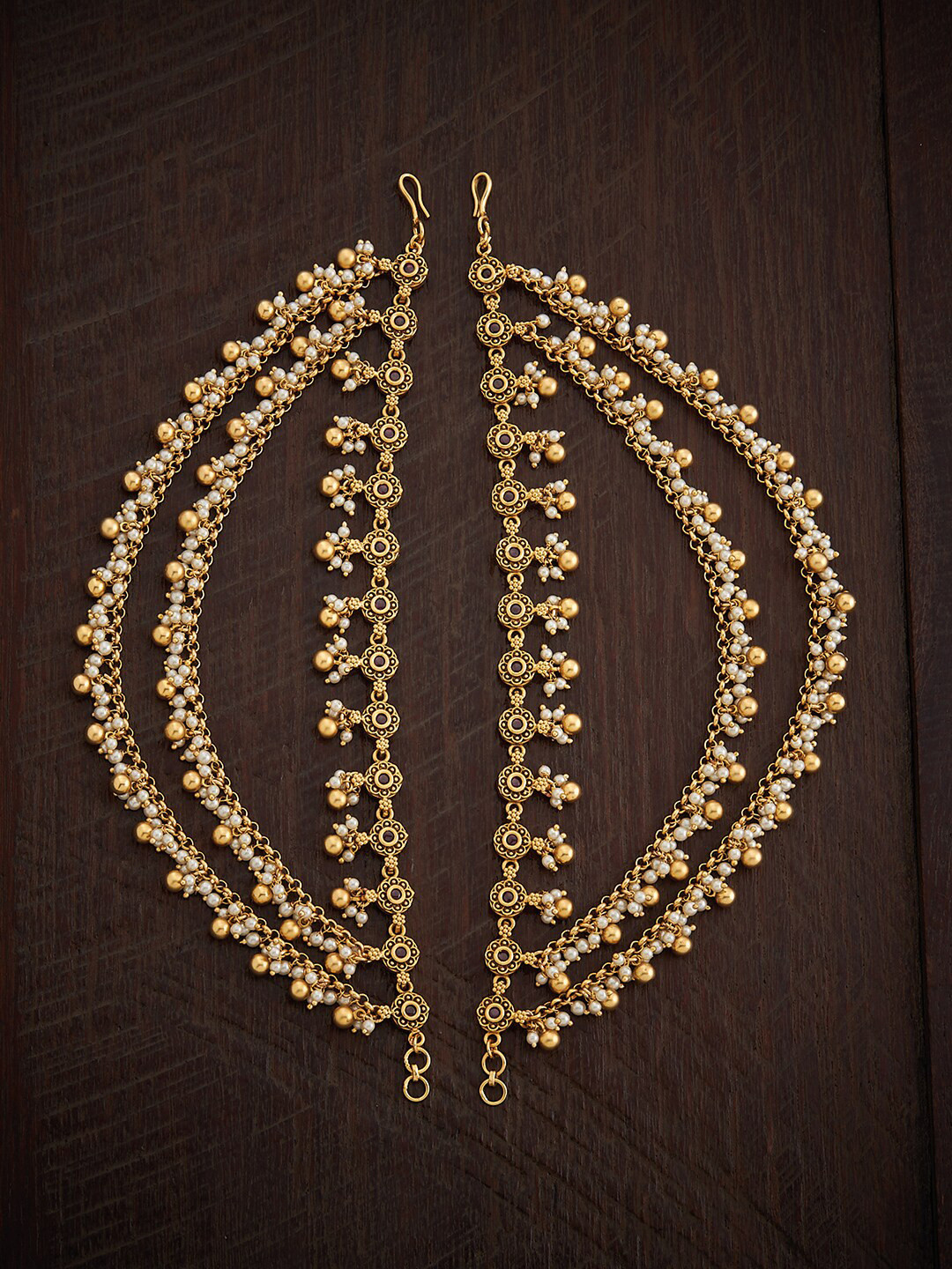 

Kushal's Fashion Jewellery Gold-Plated Beaded Antique Maati