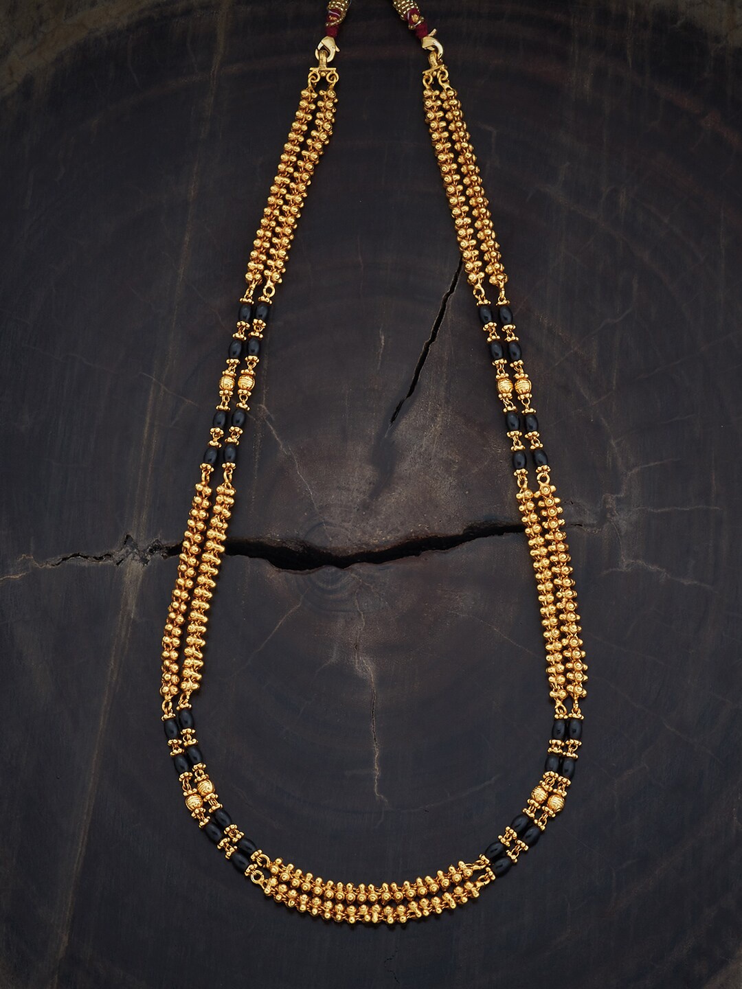 

Kushal's Fashion Jewellery 92.5 Pure Silver Beaded Necklace, Gold