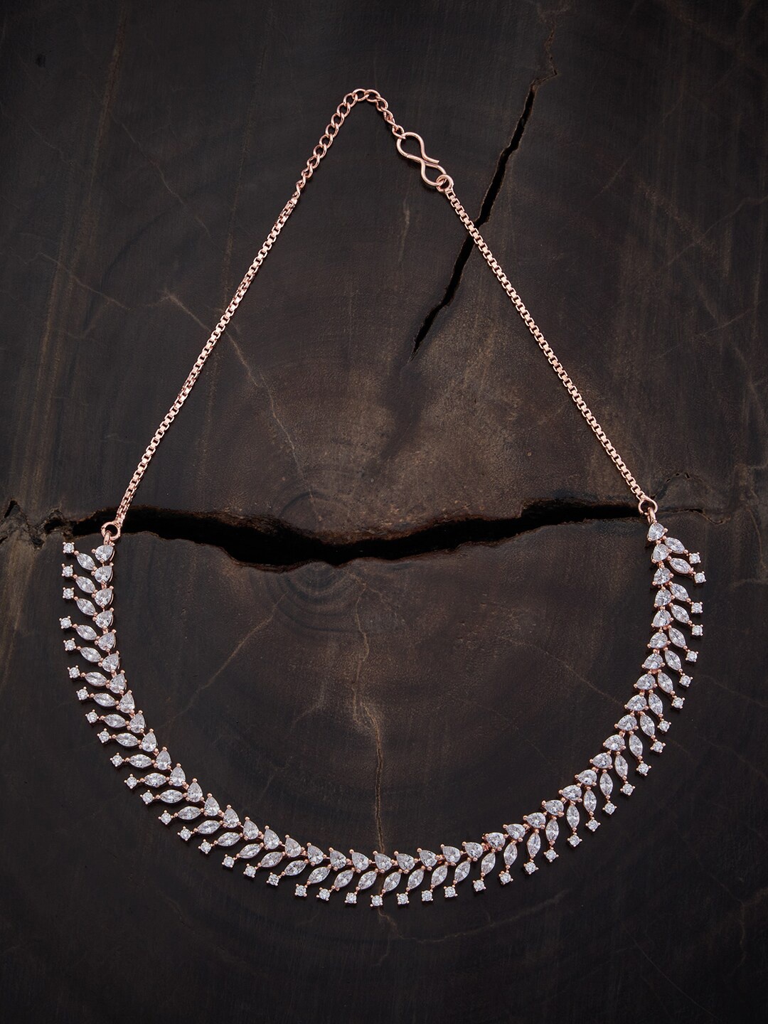 

Kushal's Fashion Jewellery Rose Gold- Plated Cubic Zircon Necklace