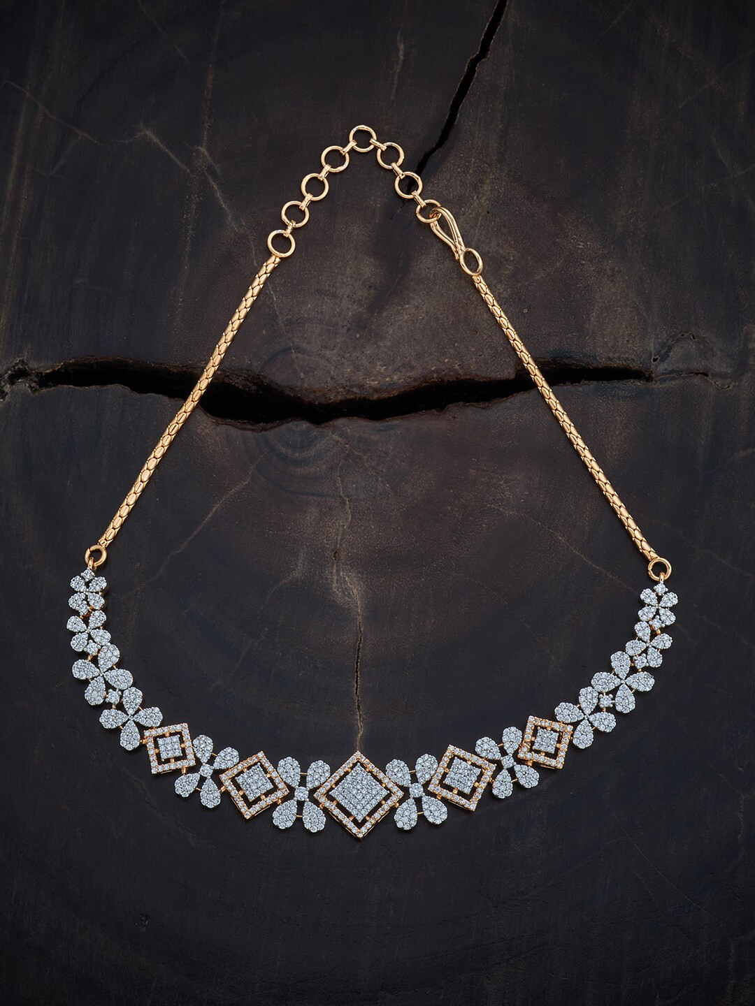 

Kushal's Fashion Jewellery Gold Plated Cubic Zirconia Studded Necklace