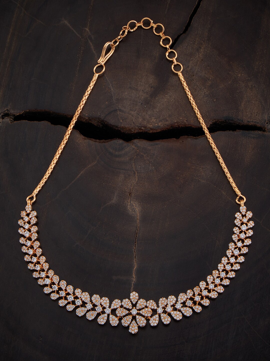 

Kushal's Fashion Jewellery Gold Plated Cubic Zirconia Studded Necklace