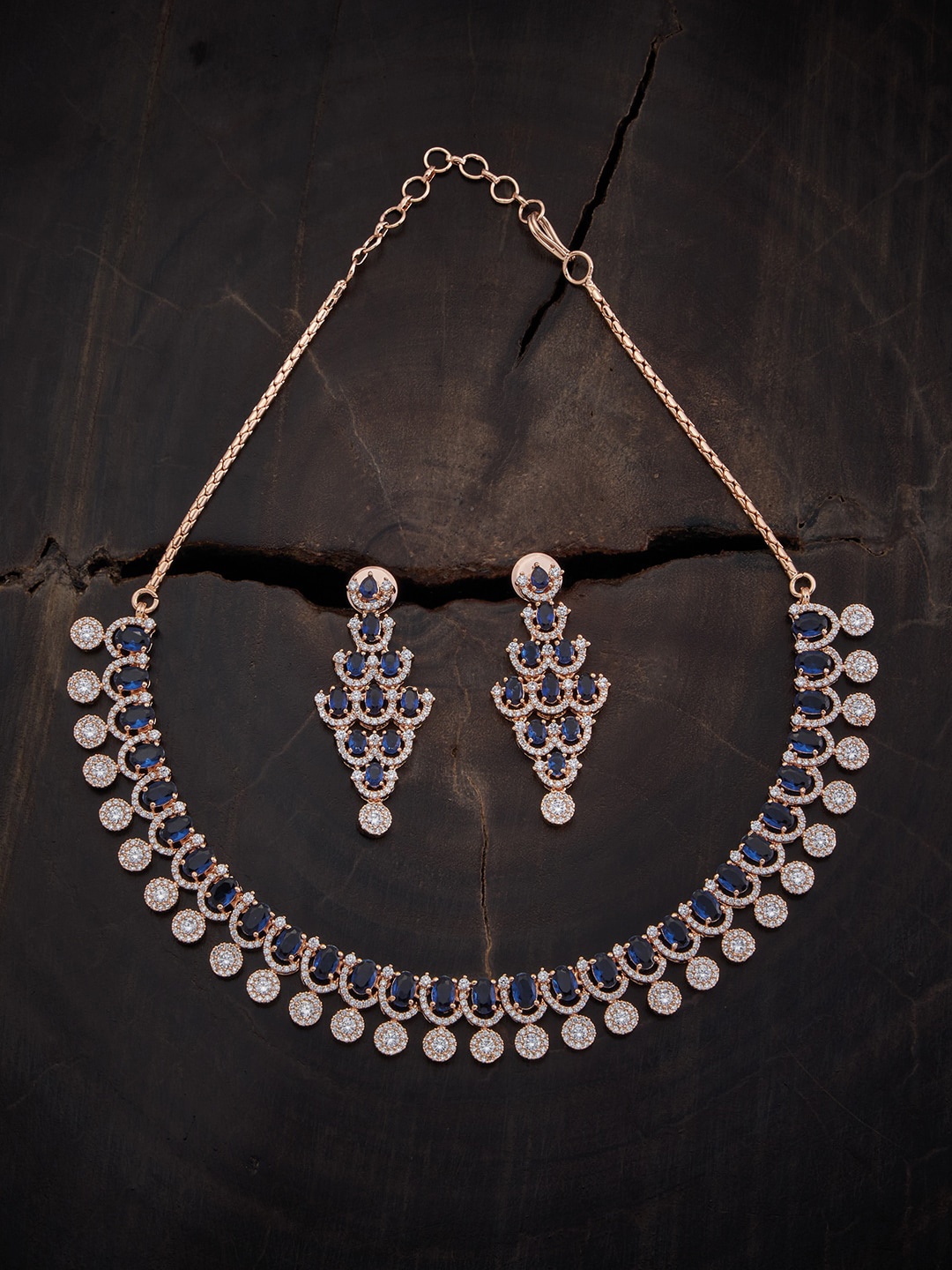 

Kushal's Fashion Jewellery Rose Gold-Plated Zircon-Studded Jewellery Set