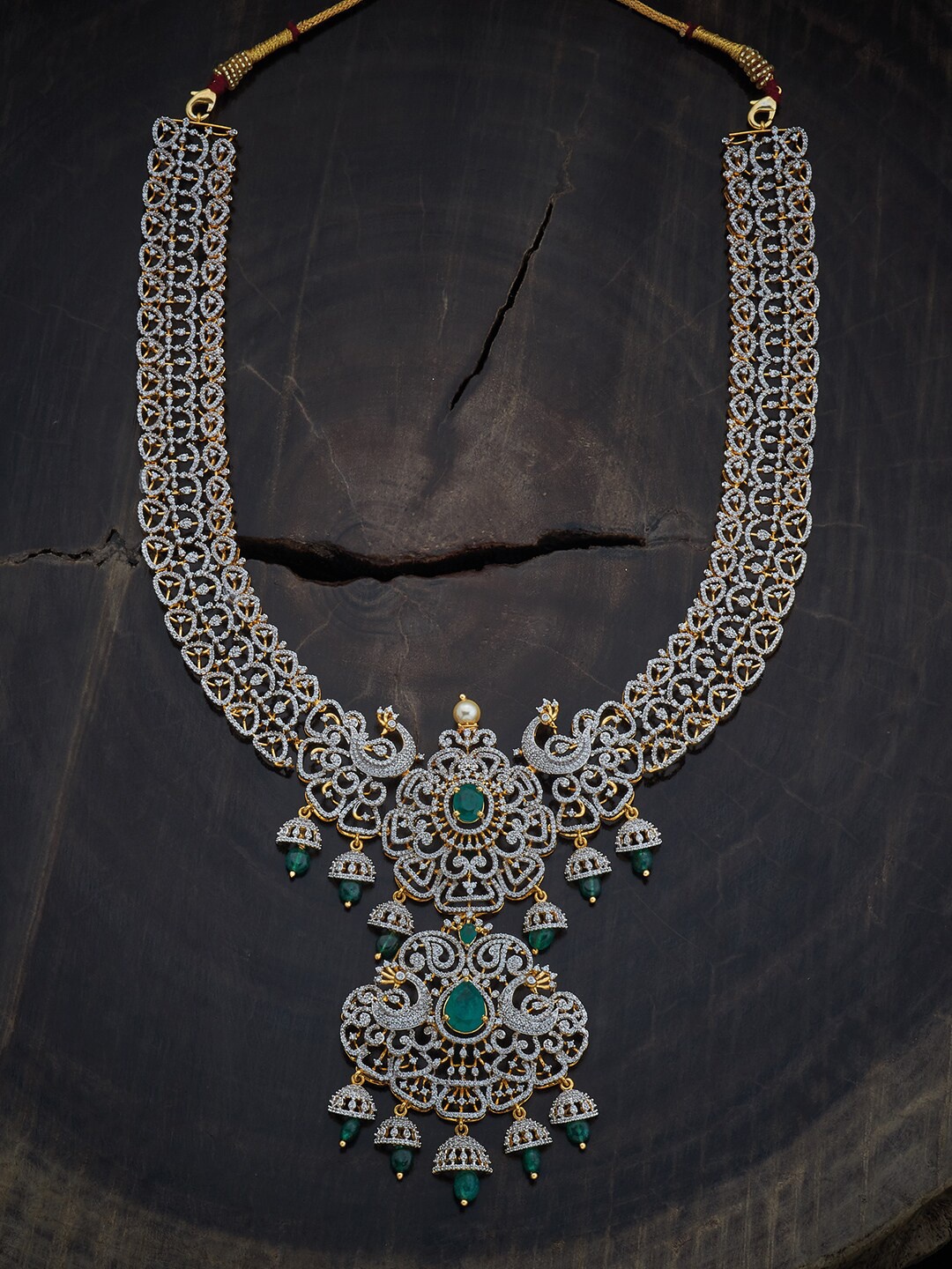 

Kushal's Fashion Jewellery Rhodium Plated Silver Necklace, Gold
