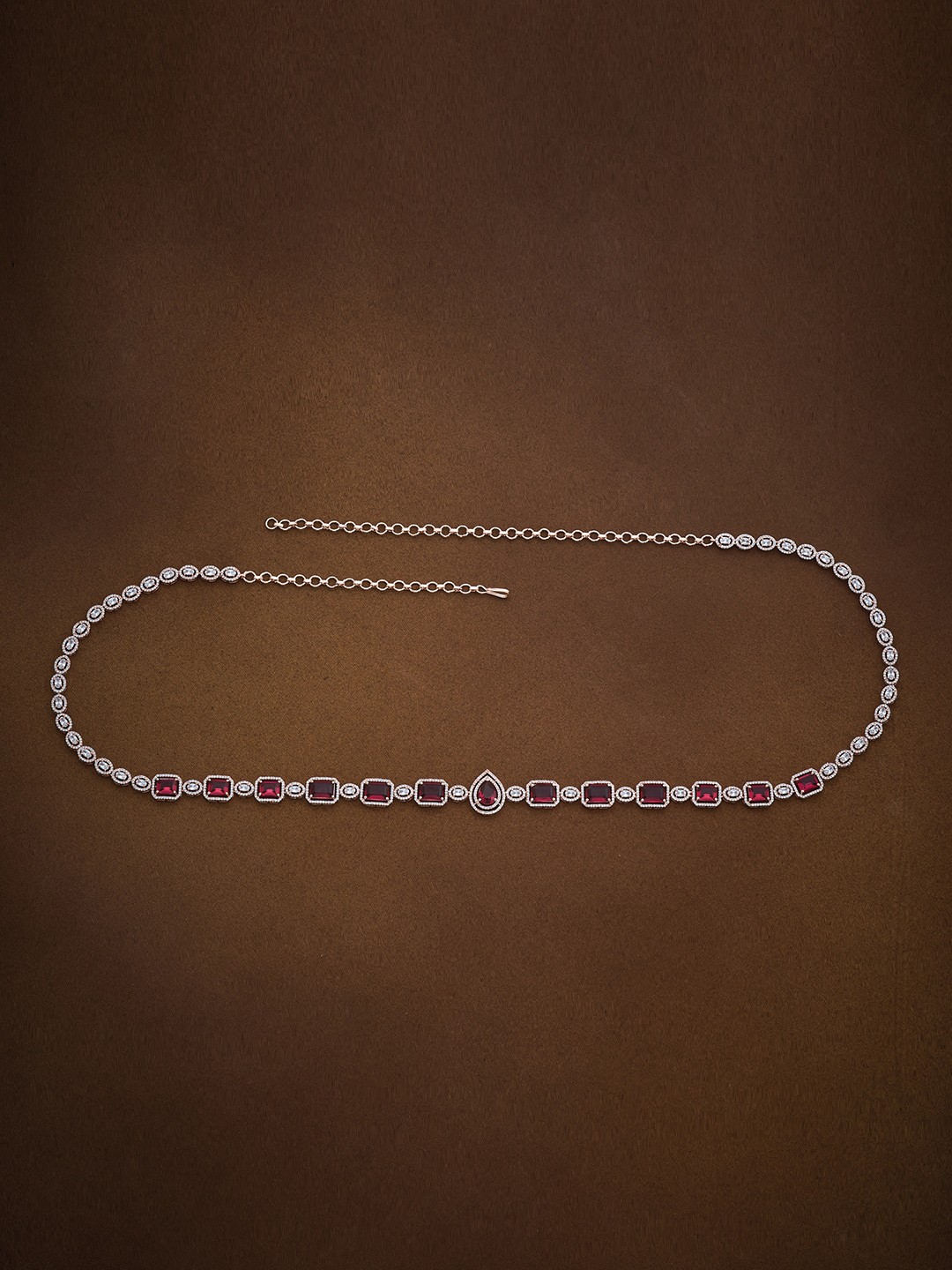 

Kushal's Fashion Jewellery Rose Gold-Plated CZ Studded Waist Chain