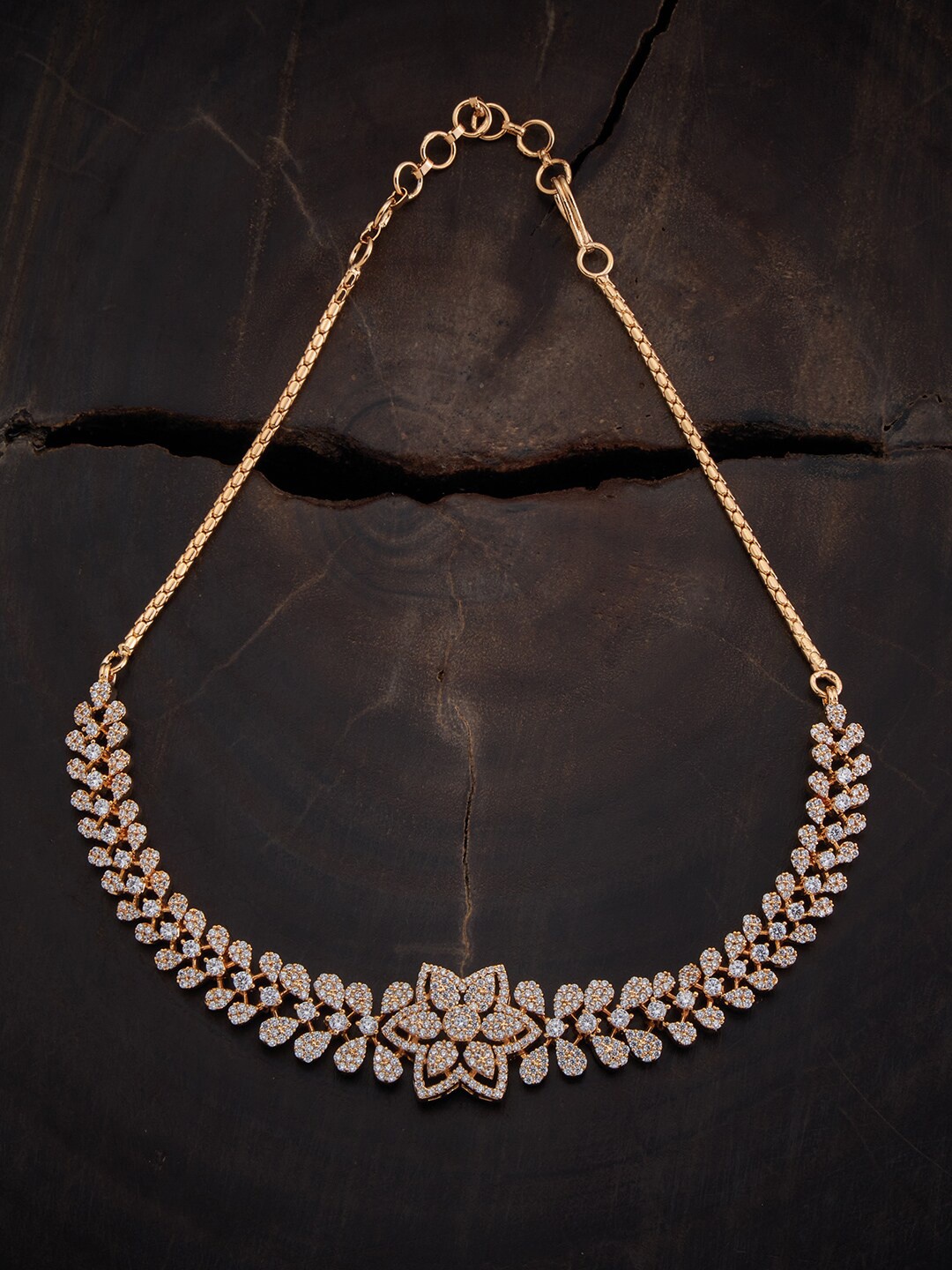 

Kushal's Fashion Jewellery Gold-Plated Copper Cubic Zirconia Necklace