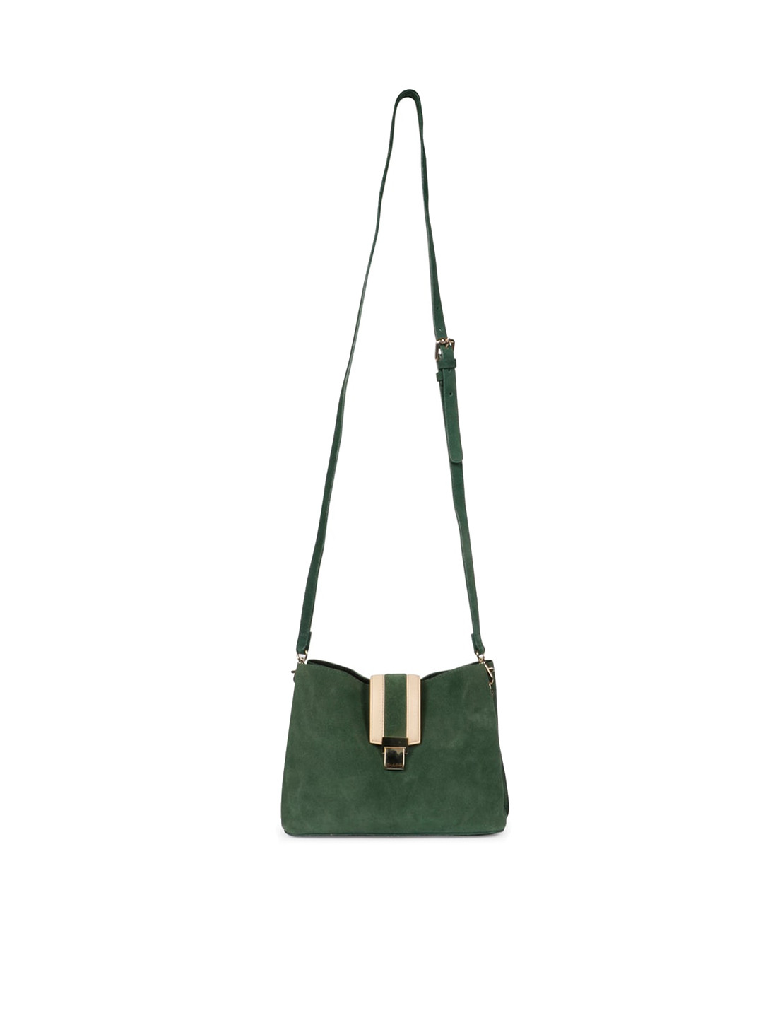 

Saint G Leather Structured Sling Bag, Green