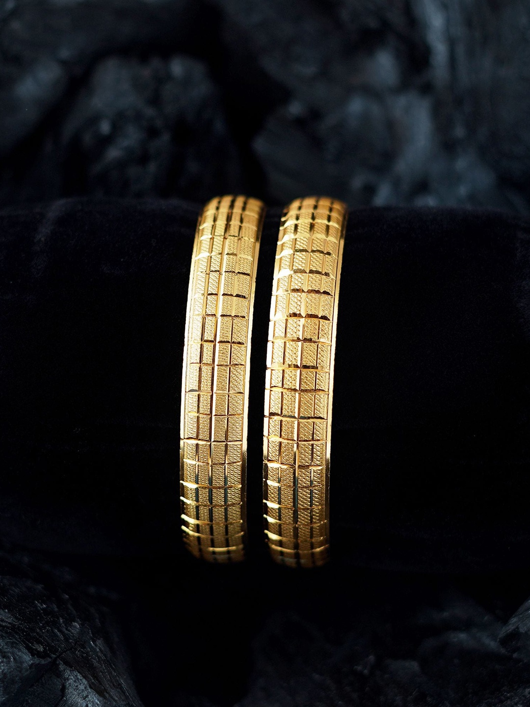 

MANSIYAORANGE Set Of 2 Gold-Plated Bangles