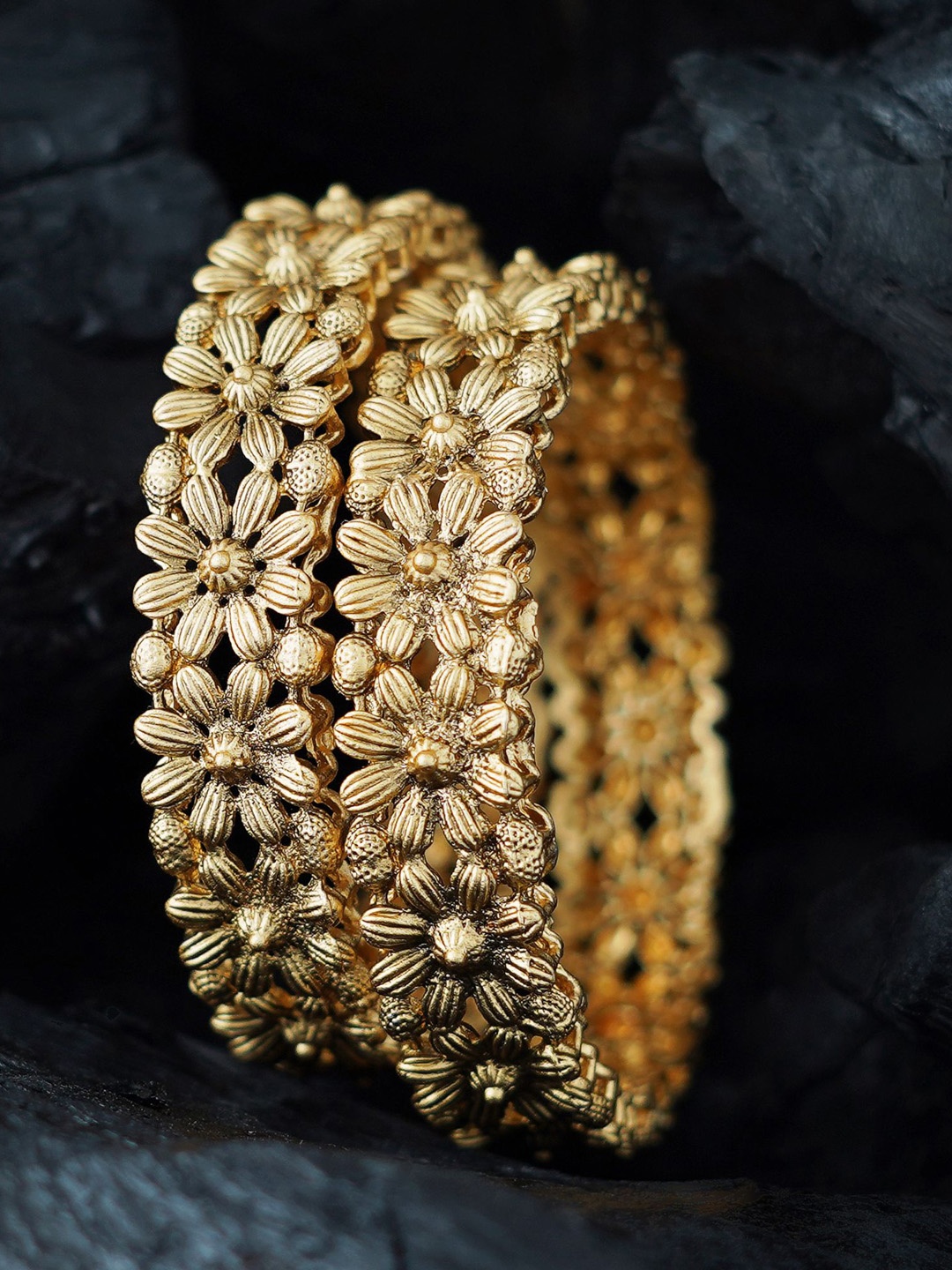 

MANSIYAORANGE Set Of 2 Gold-Plated Bangles