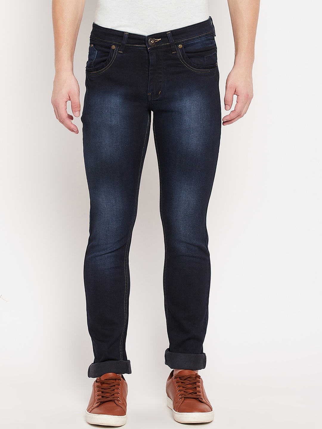 

Duke Men Mid Rise Slim Fit Light Fade Clean Look Stretchable Jeans, Blue