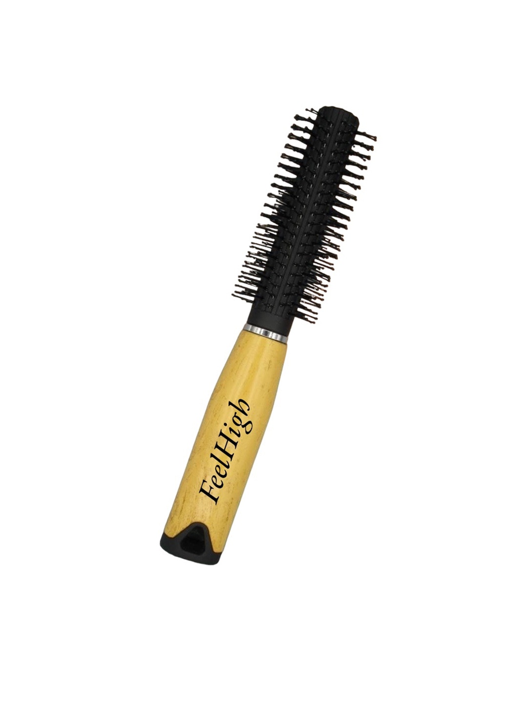 

FEELHIGH Professional Wooden Handle Round Hair Brush, Black