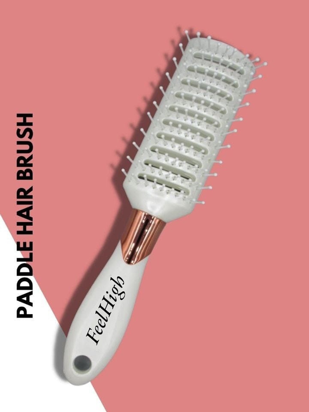 

FEELHIGH Professional Paddle Hair Brush - White & Gold
