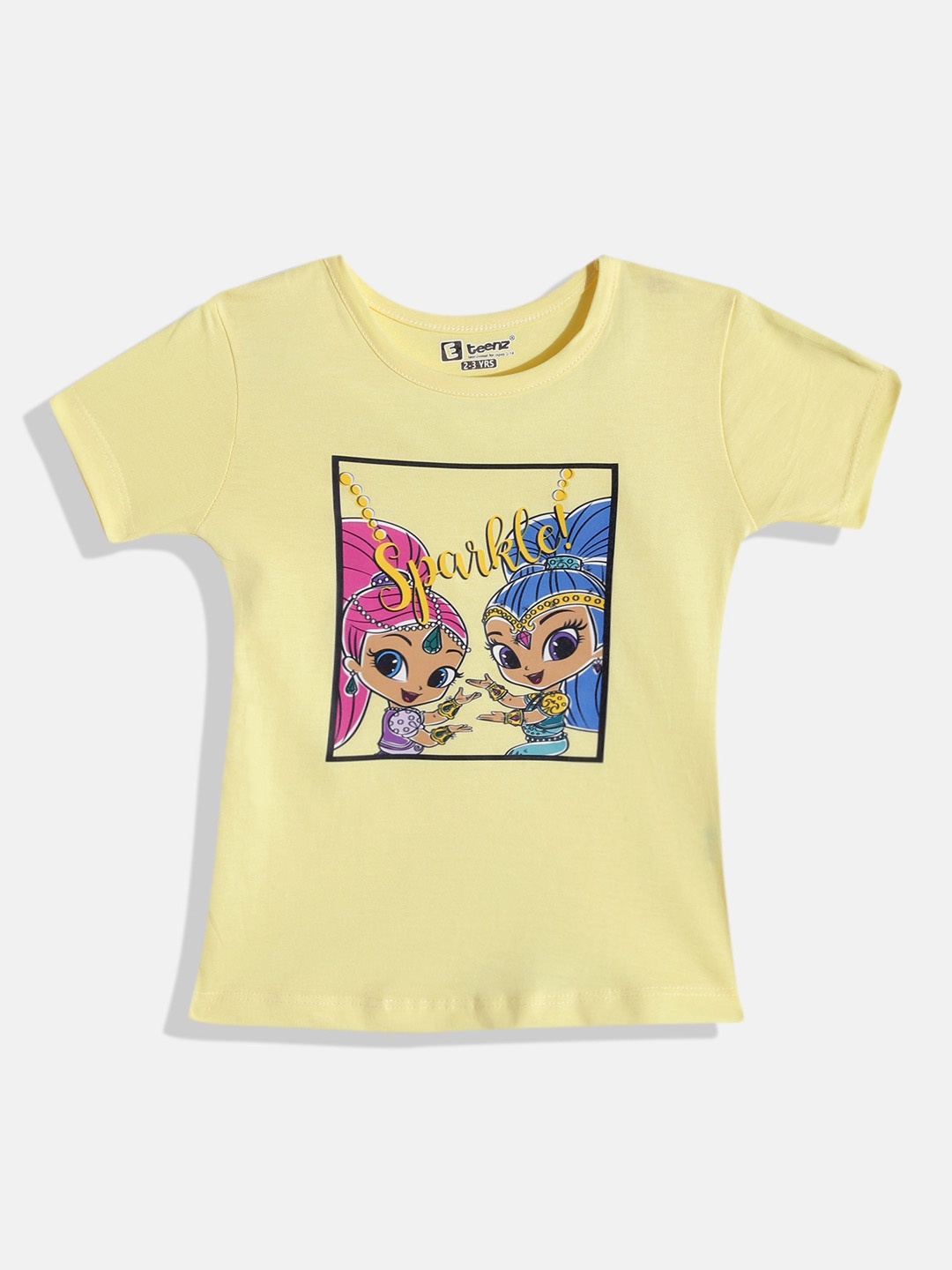 

Eteenz Girls Shimmer & Shine Printed Premium Cotton T-shirt, Yellow