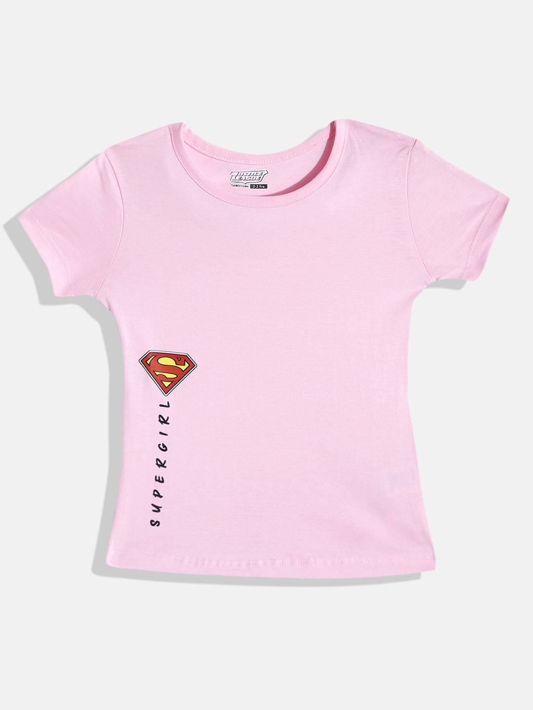 

Eteenz Girls Supergirl Printed Premium Cotton T-shirt, Pink