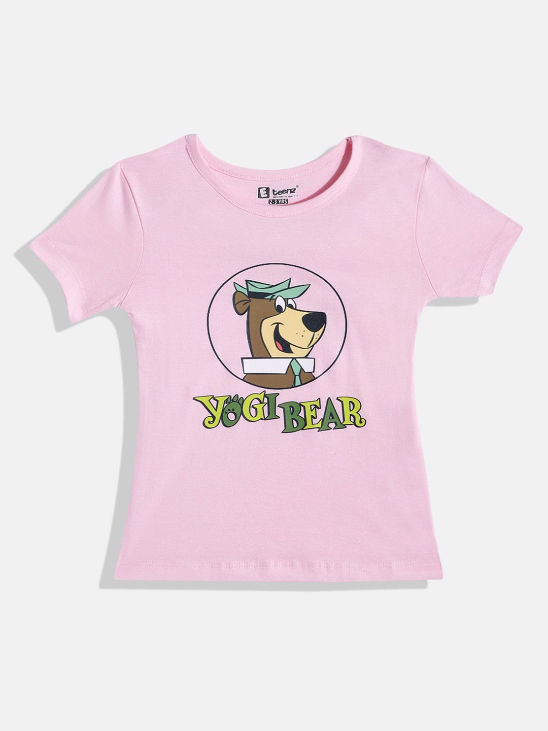 

Eteenz Girls Yogi Bear Printed Premium Cotton T-shirt, Pink