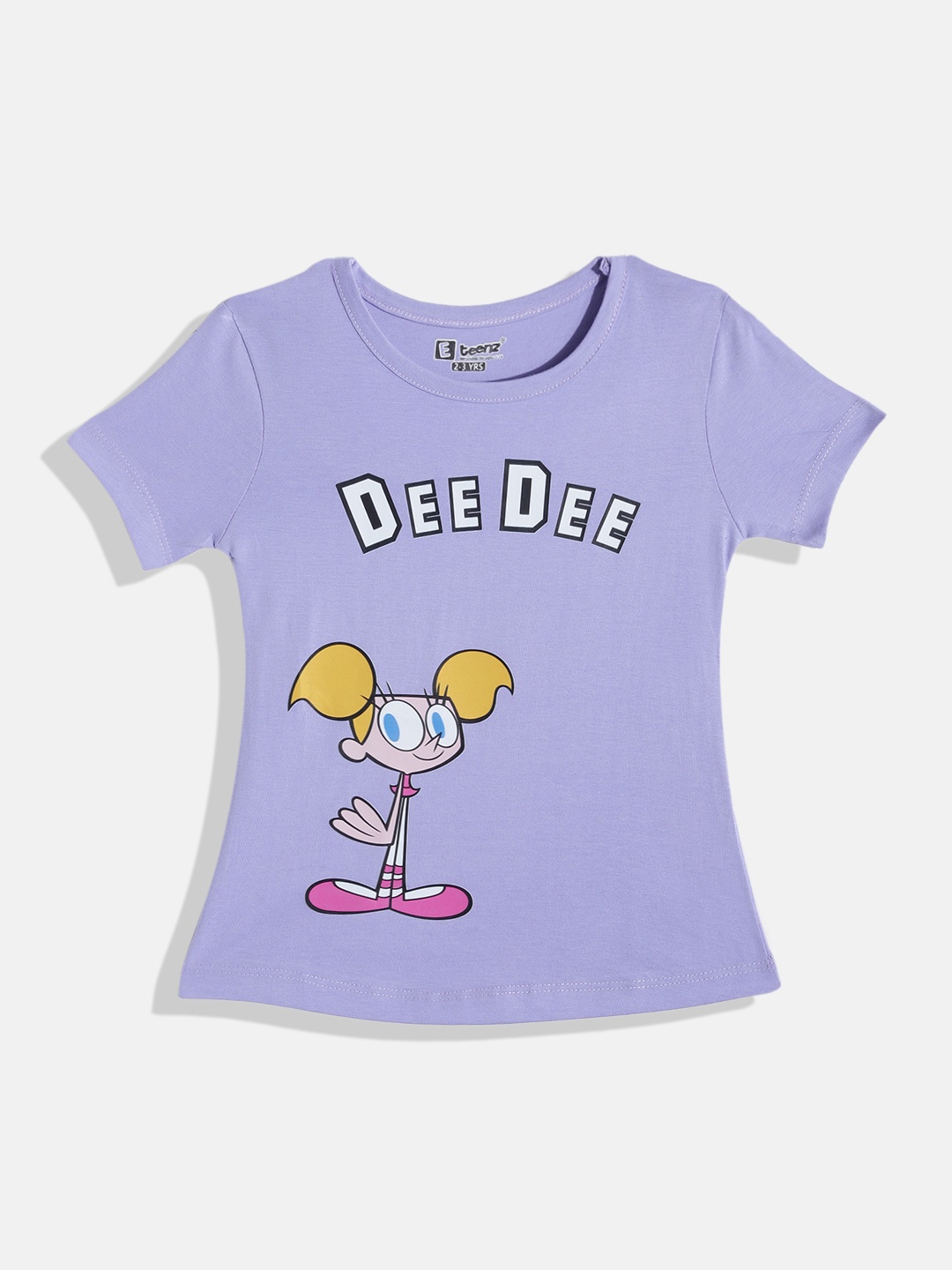 

Eteenz Girls Dee Dee Printed Premium Cotton T-shirt, Lavender