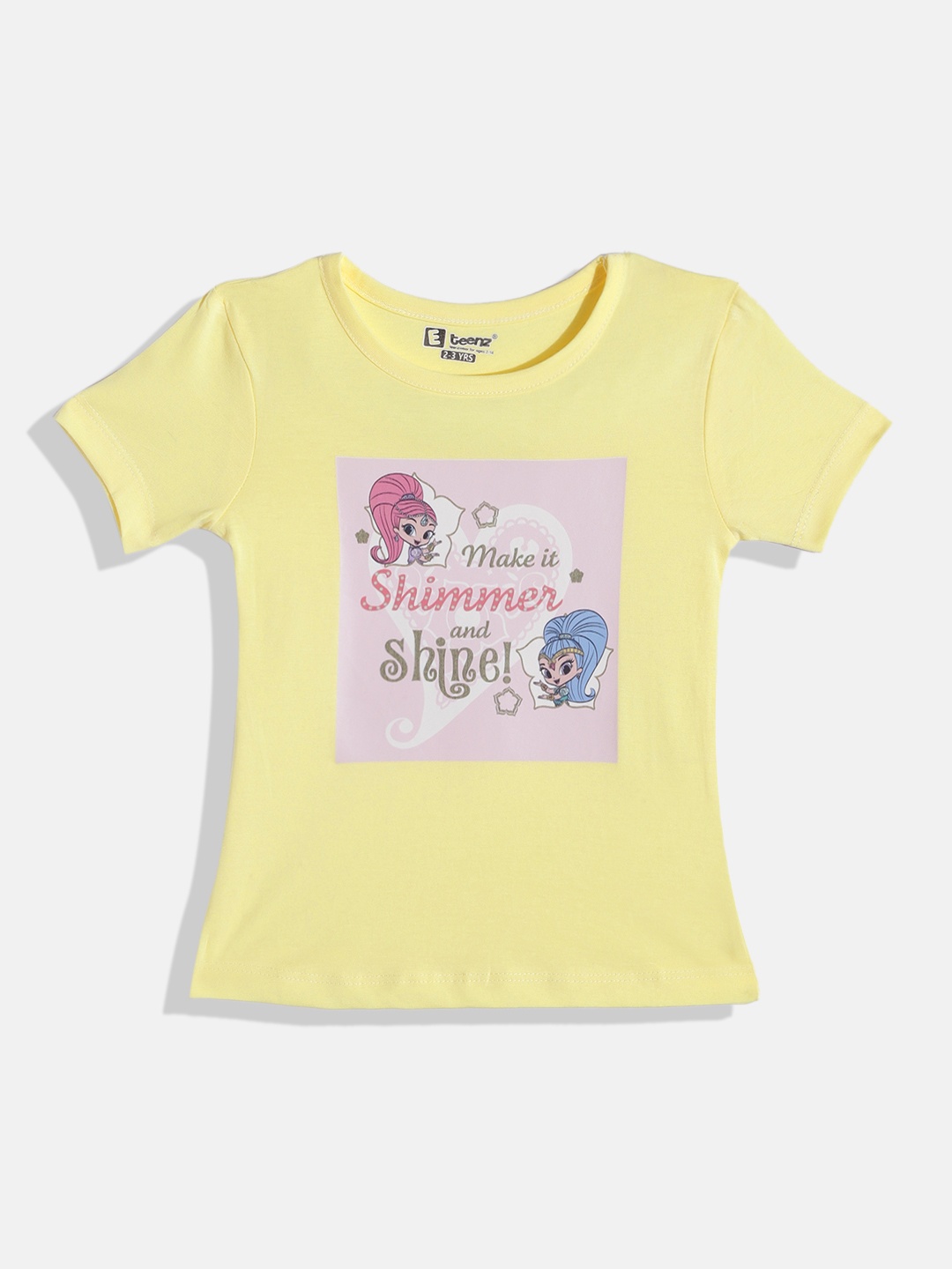 

Eteenz Girls Shimmer & Shine Printed Premium Cotton T-shirt, Yellow