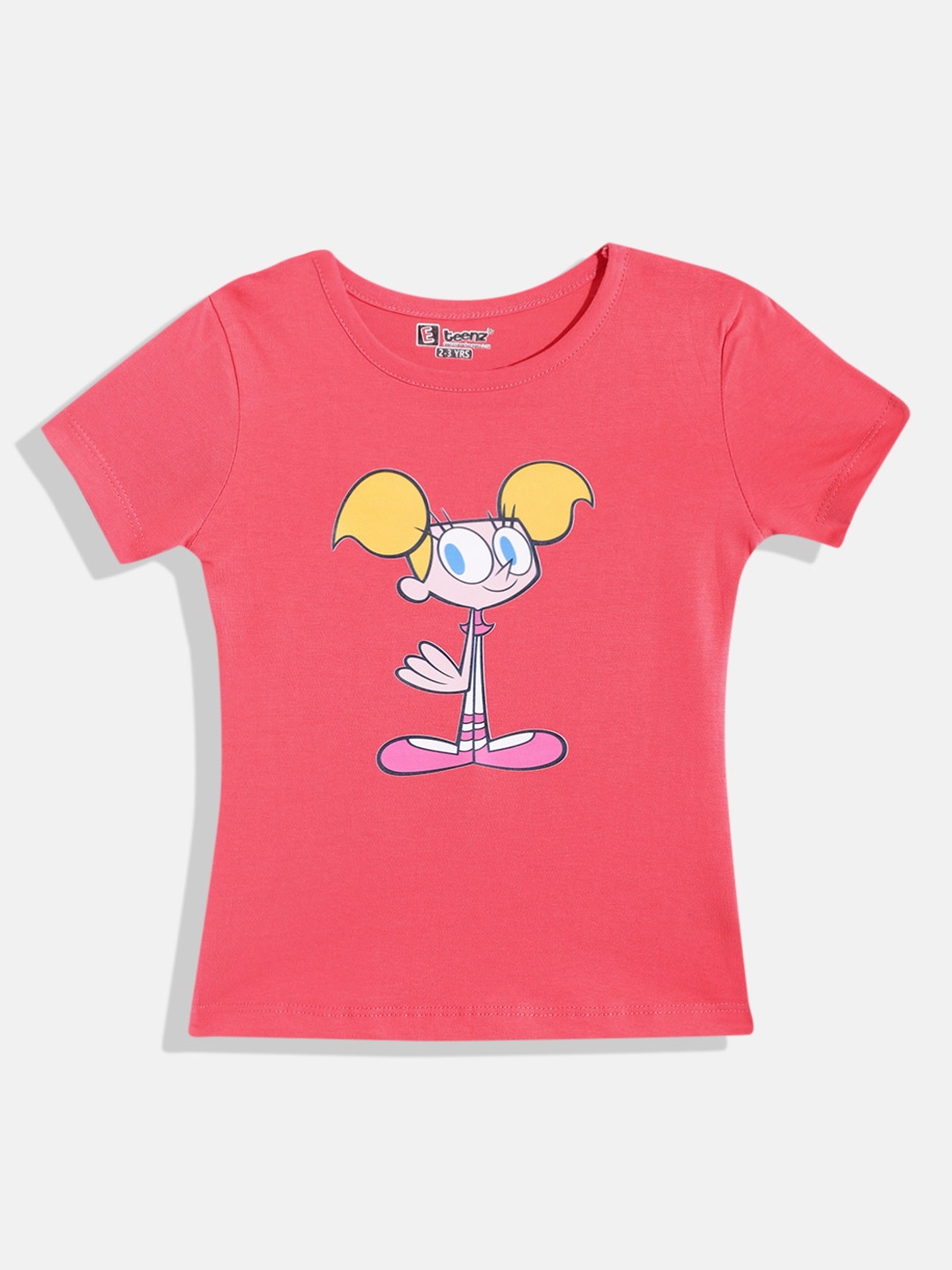 

Eteenz Girls Dee Dee Character Printed Premium Cotton T-shirt, Coral
