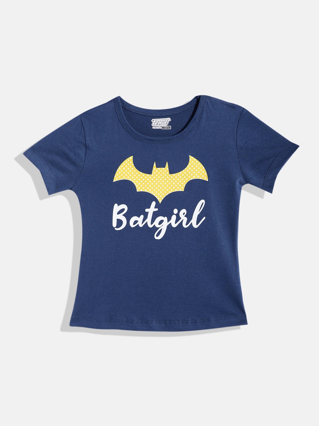 

Eteenz Girls Bat Girl Printed Premium Cotton T-shirt, Navy blue